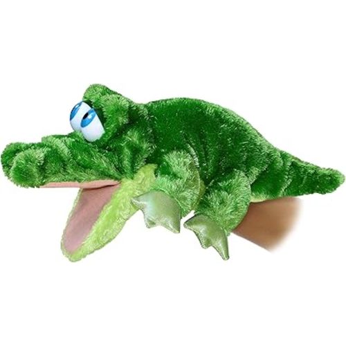 Aurora® Interactive Hand Puppet Grator™ Stuffed Animal - Storytelling Adventures - Playful Learning - Green 13 Inches