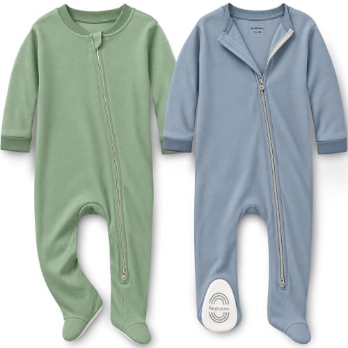 2pk Baby Pajamas Footie, Baby Sleepers, Zipper Onesies (Slate, 6-9M)