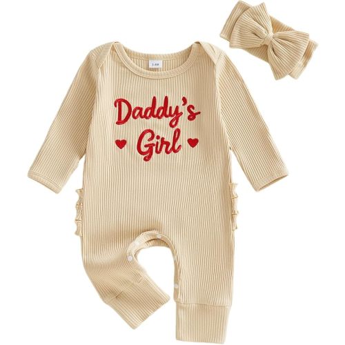 Amiblvowa My 1ST St.Patrick's Day Baby Girl Outfit Shamrock Embroidery Ribbed Romper Jumpsuit Infant First Irish Clothes