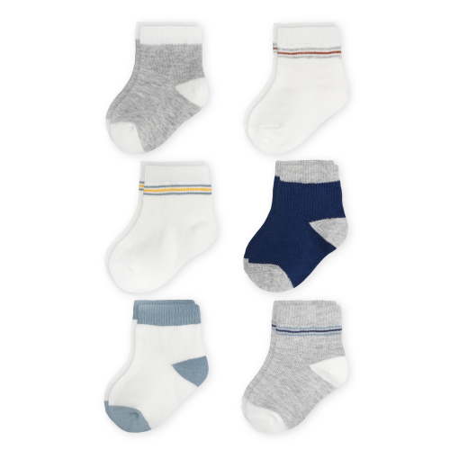 Carter's Child of Mine Baby Boys' Retro Crew Socks, 6-Pack, Sizes 0-12 Months