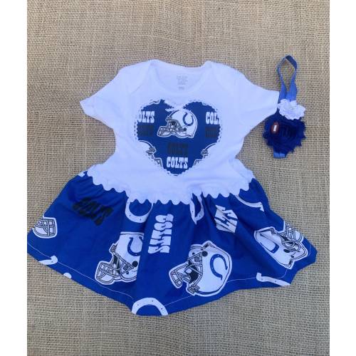 Colts Appliquéd Baby Romper: Indianapolis Football Fabric, Baby outfit