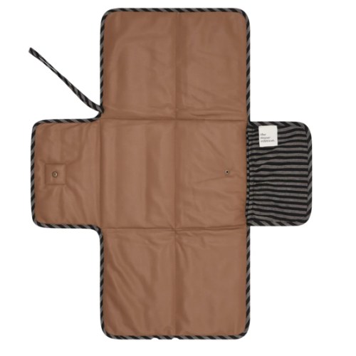 Portable Change Mat (Linen) - Noir Stripe