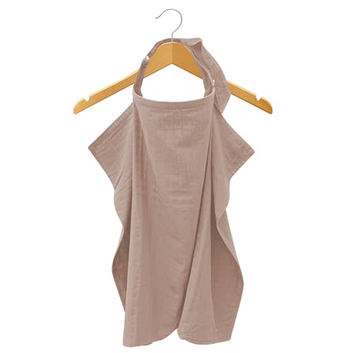 MOZAH 100% Organic Cotton Muslin Nursing Cover for Baby Breastfeeding, Breathable 100% Cotton Breastfeeding Cover with Rigid Hoop for Mother Nursing Apron, Multi-use Carseat Canopy (Warm Taupe)