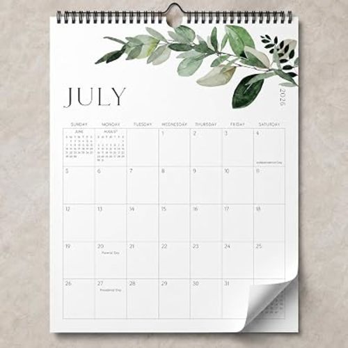Aesthetic 2026-2027 Wall Calendar - Runs from January 2026 Until July 2027 - The Perfect Large Modern Greenery Calendar Planner for Easy Organizing