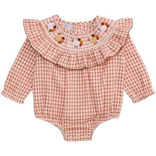 Mud Pie Girls' Mud Pie Kids Thanksgiving Smocked Turkey Bubble