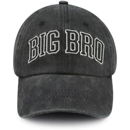Big Bro Hats for Boys, Funny Adjustable Cotton Embroidered Kids Baseball Cap