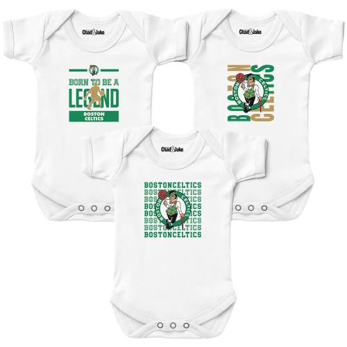 Newborn & Infant Boston Celtics Chad & Jake White 3-Pack Bodysuit Set