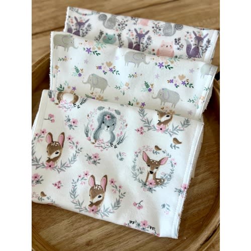 Handmade  Baby Burp Cloths. (Pastel animals)