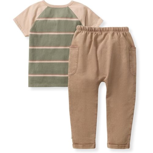 Burt's Bees Baby baby-boys Shirt and Pant Set, Long Sleeve Top & Bottom Outfit Bundle, 100% Organic Cotton
