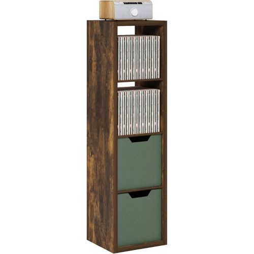 Furinno Cubicle Book Shelf, Vertical 4-Cube Bookshelf, Extra Thick Horizontally & Vertically Reversible Bookcase with Open Back, 14.6" x 16" x 58", for Living Room, Bedroom, Home Office, Amber Pine