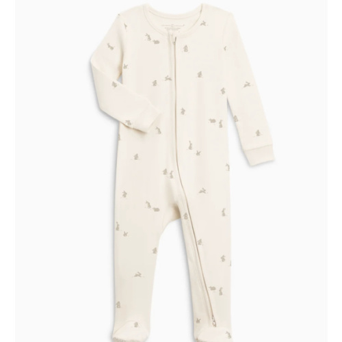 Peyton Zipper Sleeper | Bunny / Oat + Clay