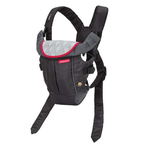 Infantino Baby Carrier with Pocket and Wonder Cover Bib, 2-Position, Unisex, 8-25 lb, Black