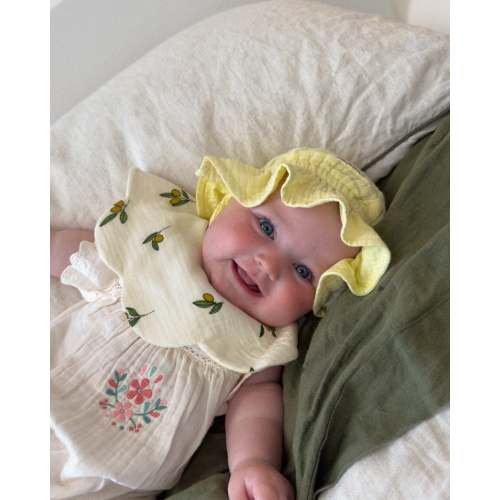 Organic Muslin 7-Layer Dribble Bib - Olive Florals