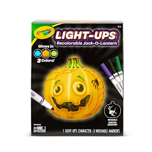 Crayola Light-Ups - Jack-O-Lantern, Reusable Light Up Pumpkin Toy, Halloween Craft, Cute Glow in The Dark Decor & Night Light, Halloween Toy, Ages 4, 5, 6