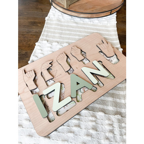 ASL Children's Puzzle | Sign Language Puzzle | Personalized Name Puzzle and Toy