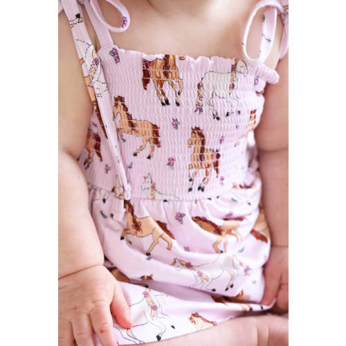 Smocked Twirl Bodysuit | Pony Club Pink