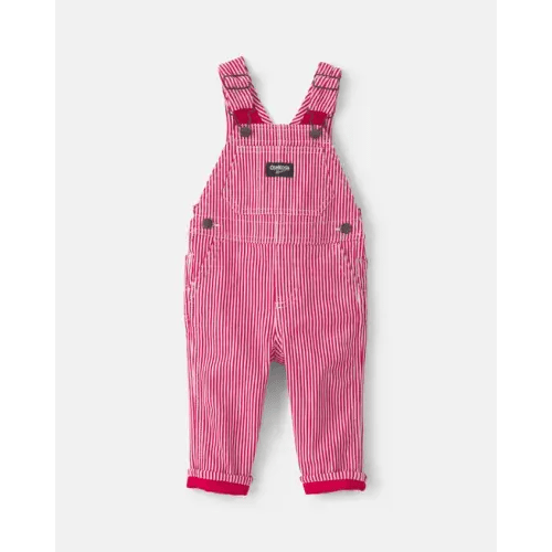 Baby Boy Hickory Stripe Overalls - Red/White - OshKosh B'gosh | Carter's