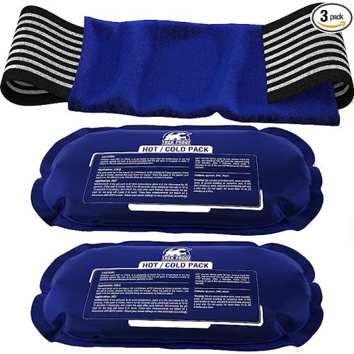 Ice Pack (3-Piece Set) – Reusable Hot and Cold Therapy Gel Wrap Support Injury Recovery, Alleviate Joint and Muscle Pain – Rotator Cuff, Knees, Back & More (3 Piece Set - Classic)