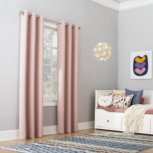 Sun Zero Solid Print Grommet Blackout Curtain Panel, 40" x 84"