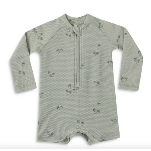 Boys' Long Sleeve One Piece Rashguard Swimsuit - Baby