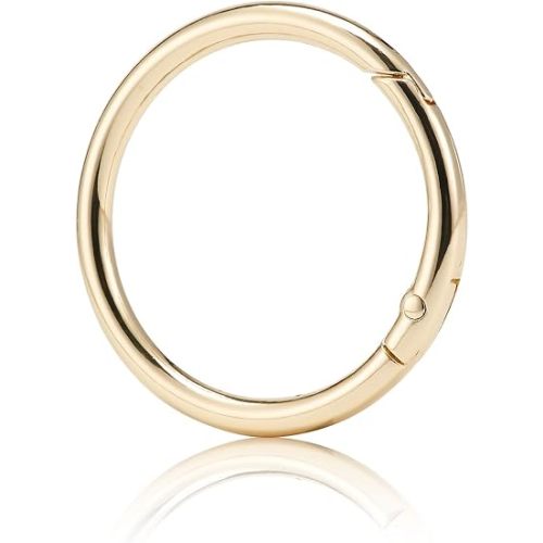 15pcs Trigger Spring O Rings Round,Metal Keychain Ring Round Carabiner Clips for Keyrings Buckle, Bags,Purses
