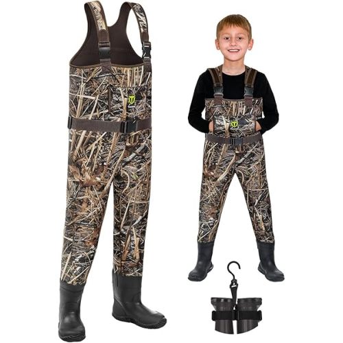 TIDEWE Chest Waders for Toddler & Children, Neoprene Waterproof Insulated Hunting & Fishing Youth Waders for Boy and Girl