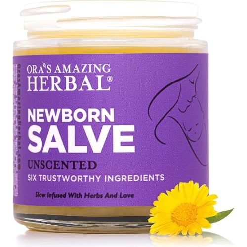 Ora's amazing Herbal, Newborn Salve, Diaper Rash Cream, Calendula Baby Balm, EWG Verified Baby Ointment, Acne Eczema, Butt Cream, Infant Massage, Natural Paraben Free, Good for Sensitive Skin