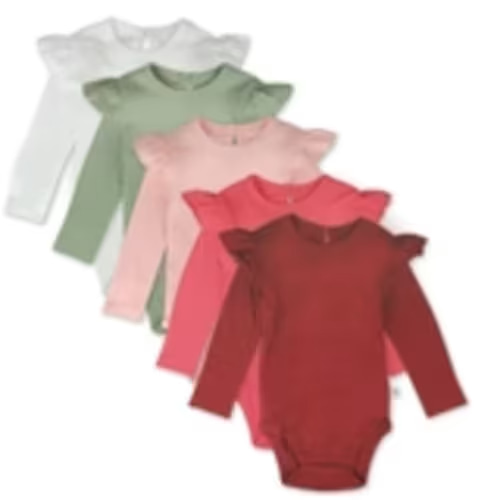 5-Pack Organic Cotton Long Sleeve Bodysuits | Honest Baby Clothing