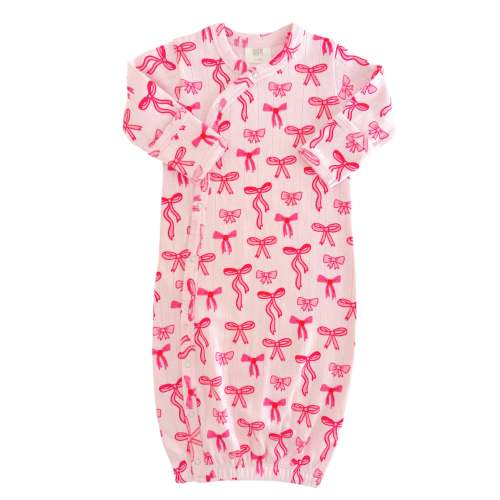 Pink Bows / Organic Pointelle Gown