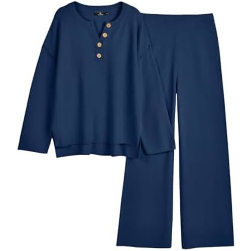 LILLUSORY Women's 2 Piece Lounge Sets Oversized Slouchy Matching Cozy Knit Sets