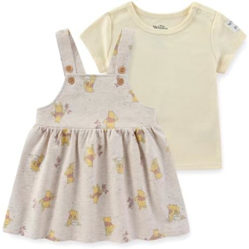 Disney Winnie the Pooh Baby Girls Jumper Dress with Shirt 2 Piece Set for Infant