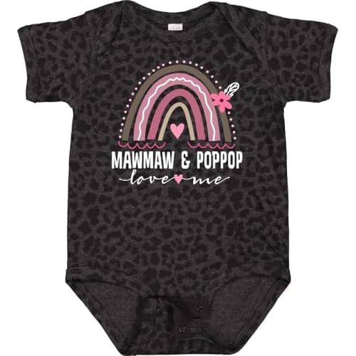 inktastic MawMaw and PopPop Love Me Granddaughter Rainbow Baby Bodysuit