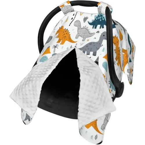 Dinosaurs Car Seat Cover Baby Stuff Western Infant Carseat Covers Baby Girl Highland Car Seat Canopy Boy Winter Multi Use Nursing Cover for Newborn Carseat Canopy Nursing Covers Newborn Shower Gift