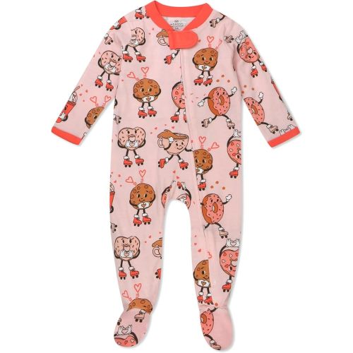 HonestBaby baby-girls Sleep & Play Footed One-piece Pajama Sleeper 100% Organic Cotton, Baby Girls