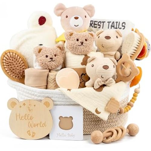 Baby Gift Basket-Newborn Baby Gift Set for Boy & Girl (Type -Beige)