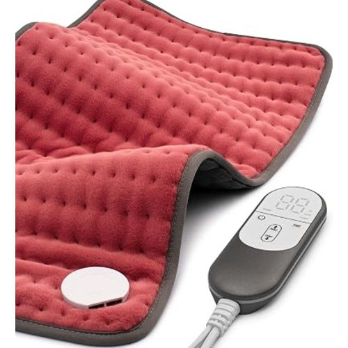 VALGELUIK Heating Pad for Back, Neck & Shoulder Pain Relief, 12"x24" Electric Heat Pad, Auto-Off, Machine Washable, Moist/Dry Heat Options, Hot Water Bottles – Christmas Women Gifts for Mom, Wife