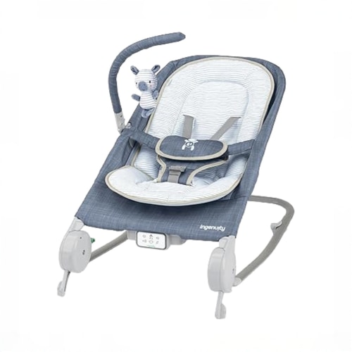 Ingenuity Happy Belly Rock-to-Bounce Massage Seat, Chambray