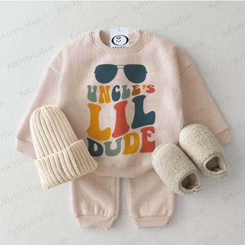 UNCLE'S LIL DUDE Baby Sweatshirt 2-piece Beige Set