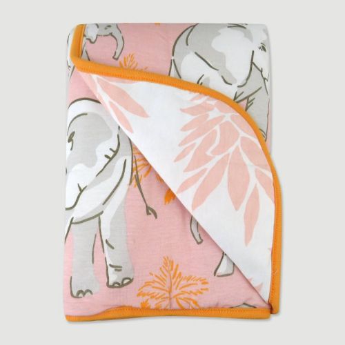 Honest Baby Lightweight Knit Quilt - Pink Elephant: Organic Cotton, 30"x40"