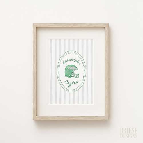 Philadelphia Football Inspired Helmet Striped Art | Print | 5x7 | BrieseDesigns