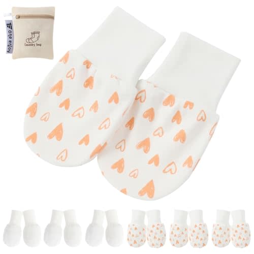 Newborn Baby Girl Mittens Anti Scratch Baby Mittens No Scratch Mittens Baby Gloves for 0-6 Months Baby Girls (6 Pairs)