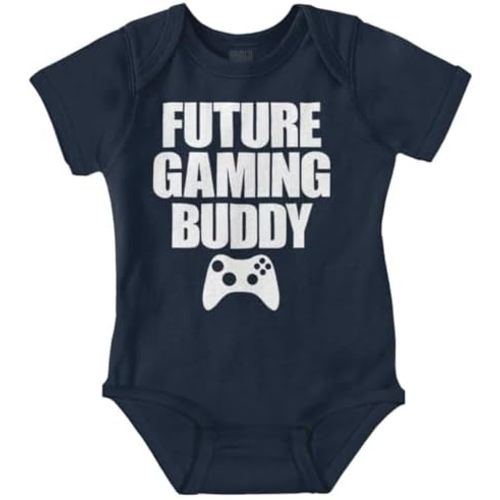 Brisco Brands Future Gaming Buddy Gamer Dad Joke Baby Romper Boys or Girls