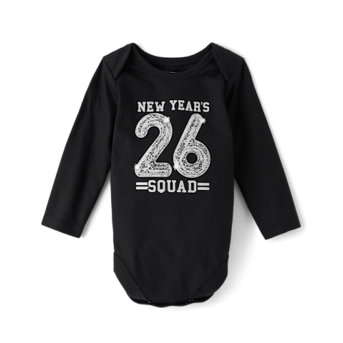 Baby First Christmas Graphic Bodysuit - Black