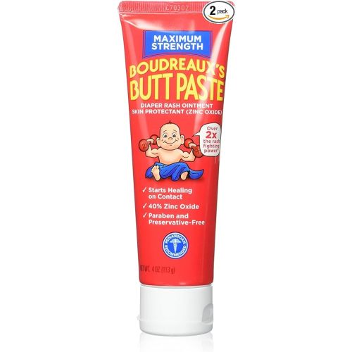 Boudreauxs Maximum Strength Butt Paste - 4 Oz (Pack of 2) - 4 Ounce (Pack of 2)