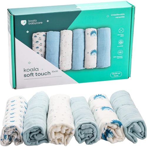 5 Pack 20"x10" Organic Burp Cloths for Baby Boys and Girls - GOTS & OEKO-TEX Cotton Burp Rags for Newborns - Absorbent Neutral Burping Cloths for Feeding - Washable Baby Bibs Essentials