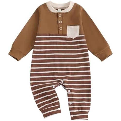 Kuriozud Newborn Infant Unisex Baby Boy Girl Clothes Button Romper Jumpsuit Basic One Piece Outfits