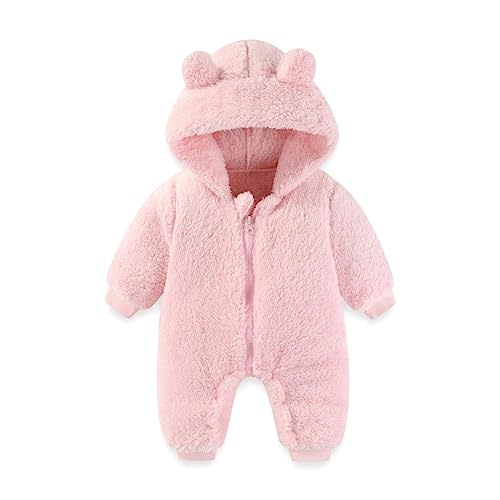 UVIPC Baby Newborn Bear Outfit Fleece Snowsuit Winter Clothes Hooded Jumpsuit Romper for Baby boy girl