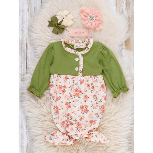 Forest Petals Floral Knotted Gown