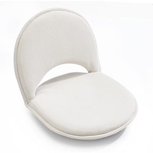 YOUKEEEJOJO Floor Chair 5-Position Adjustable Back Support Chair Foldable Camping,Video-Gaming Reading Watching, Upholstered Meditation Convenient Seats (Beige)