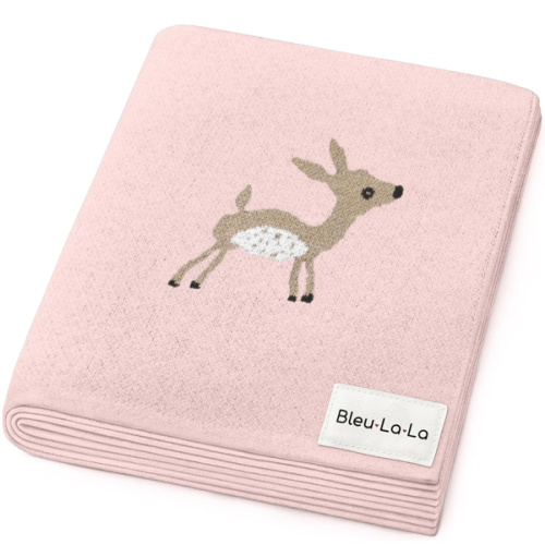 Amazon.com: Bleu La La Knit Baby Swaddle Blanket - 100% Cotton Soft Cozy Receiving Swaddle Stroller Blanket for Shower Gift Registry for Newborns, Infants, Toddlers (Deer - Pink) : Baby
